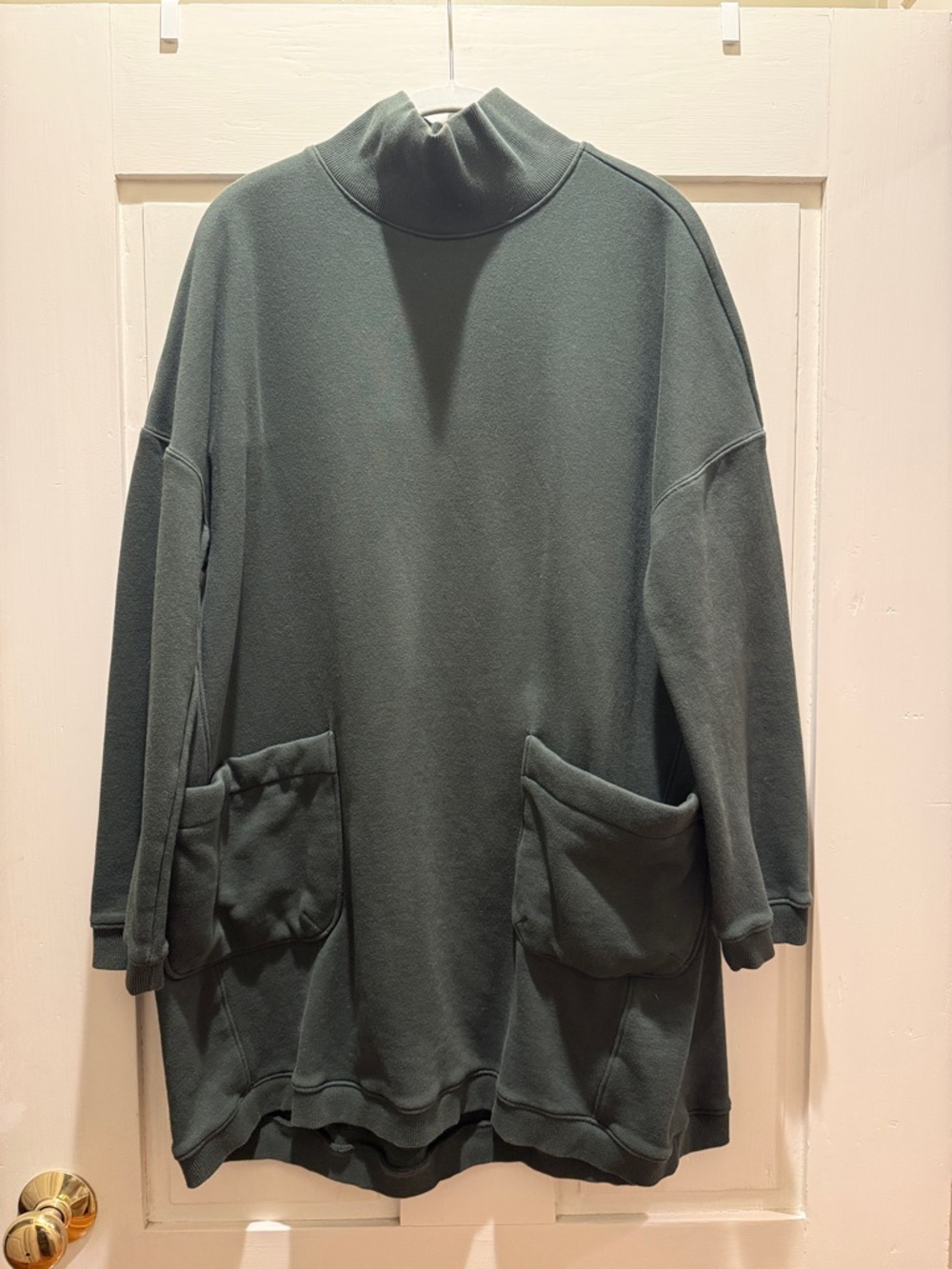 Pomander Place Forest Green Turtleneck Pocket Sweater Dress